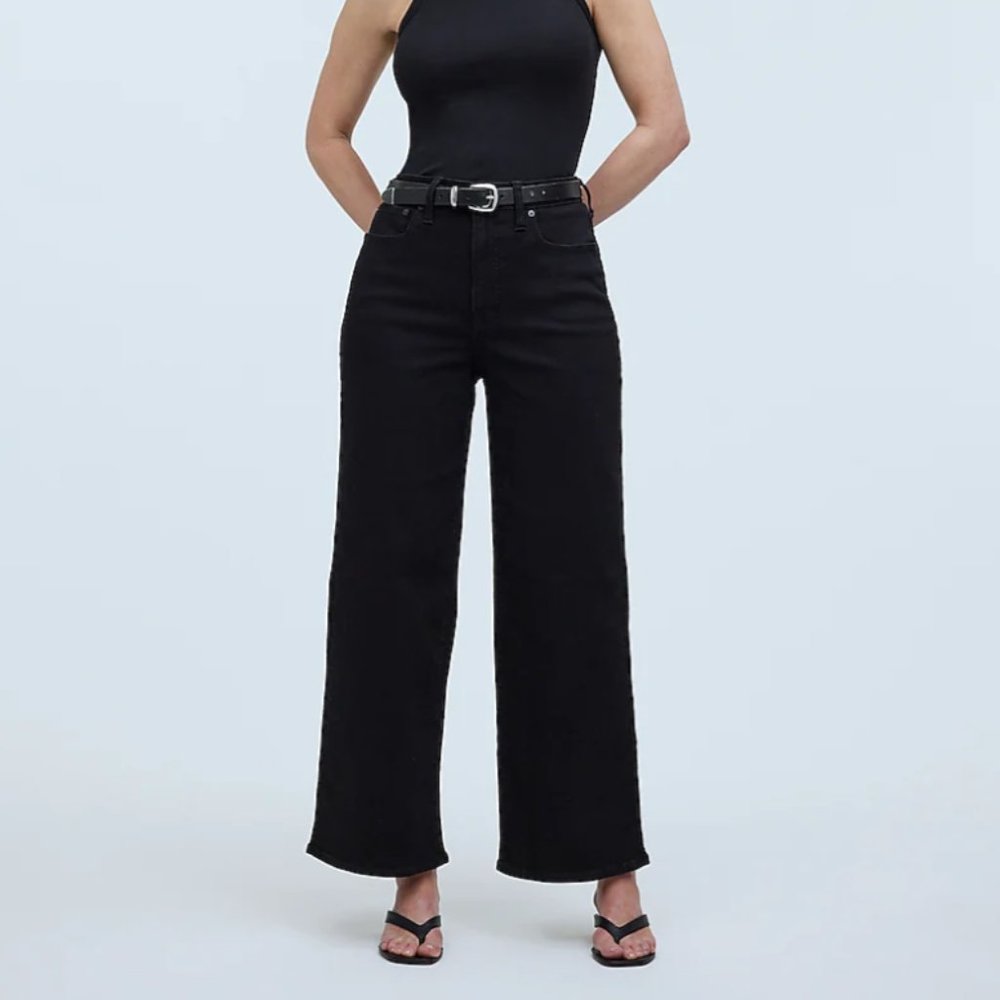 Madewell Curvy Perfect Vintage Wide-Leg Jean in Black Wash